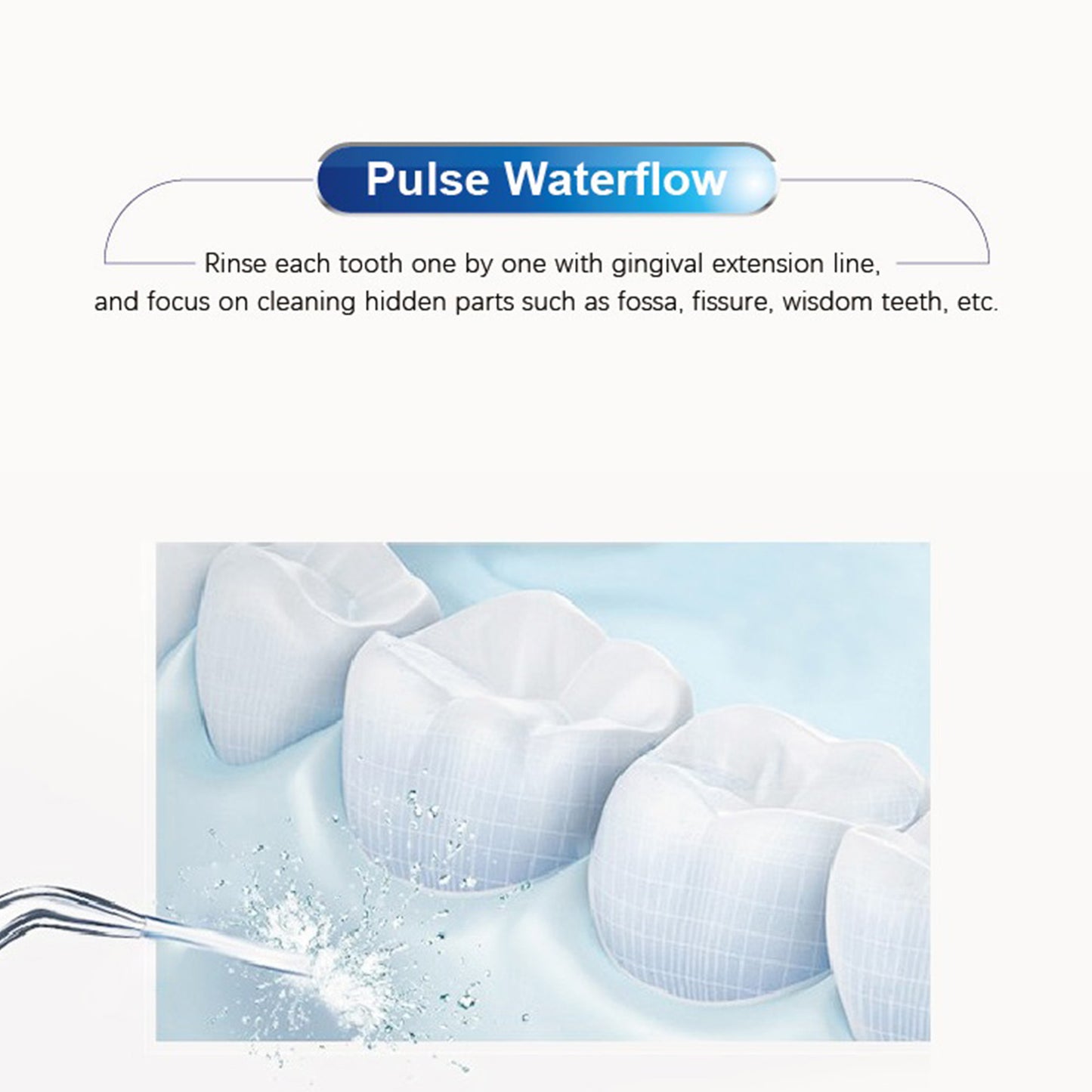 Oral Irrigator Teeth Water Flosser Waterproof 800ml Volume Reservoir