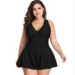 Plus Size Women V-neck Tankini Swimsuits with Shorts Two Piece Suits