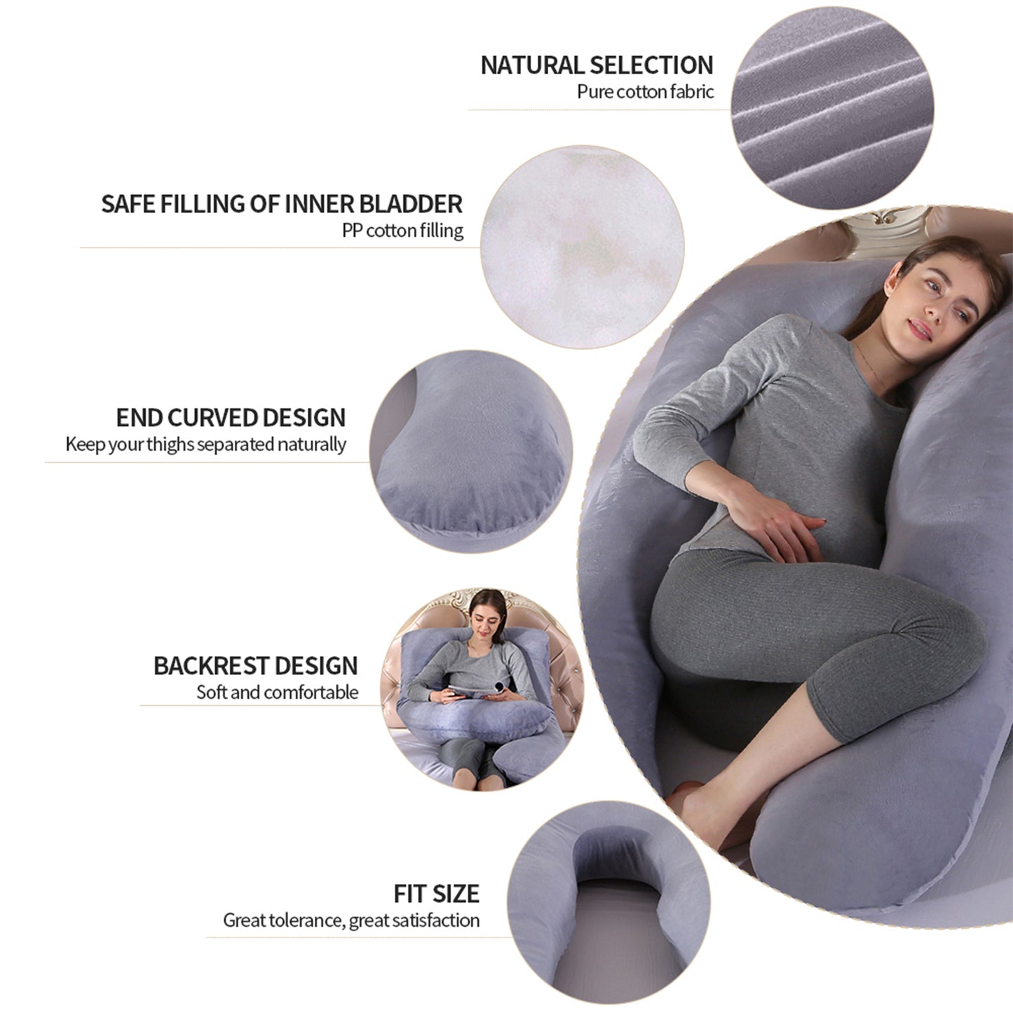 U Design Body Pillow High-quality Maternity Sleeping Pregnancy Pillow