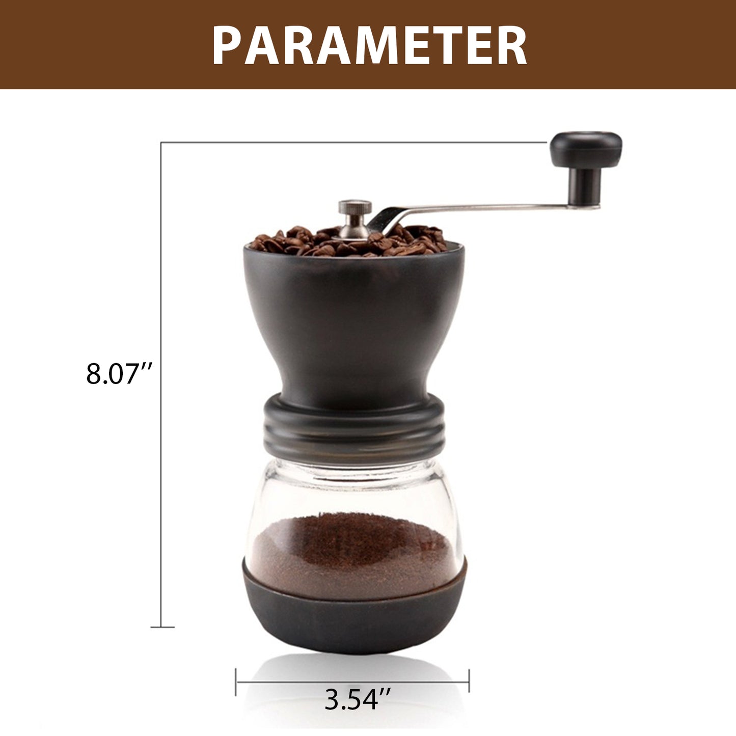 Manual Coffee Bean Grinder Adjustable Control  Coffee Grinder Set