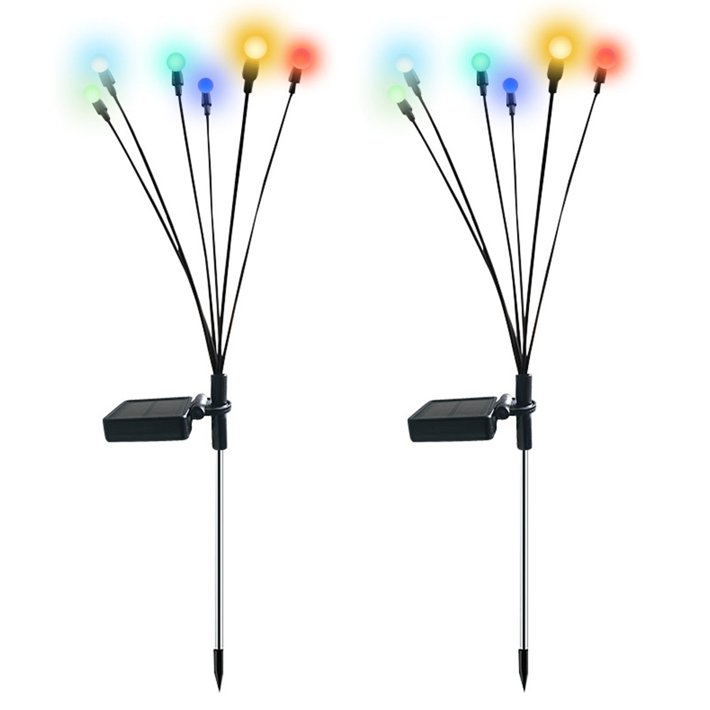 2Pcs Solar Swaying Light Waterproof 7 Colors Variable Decorative Lamp