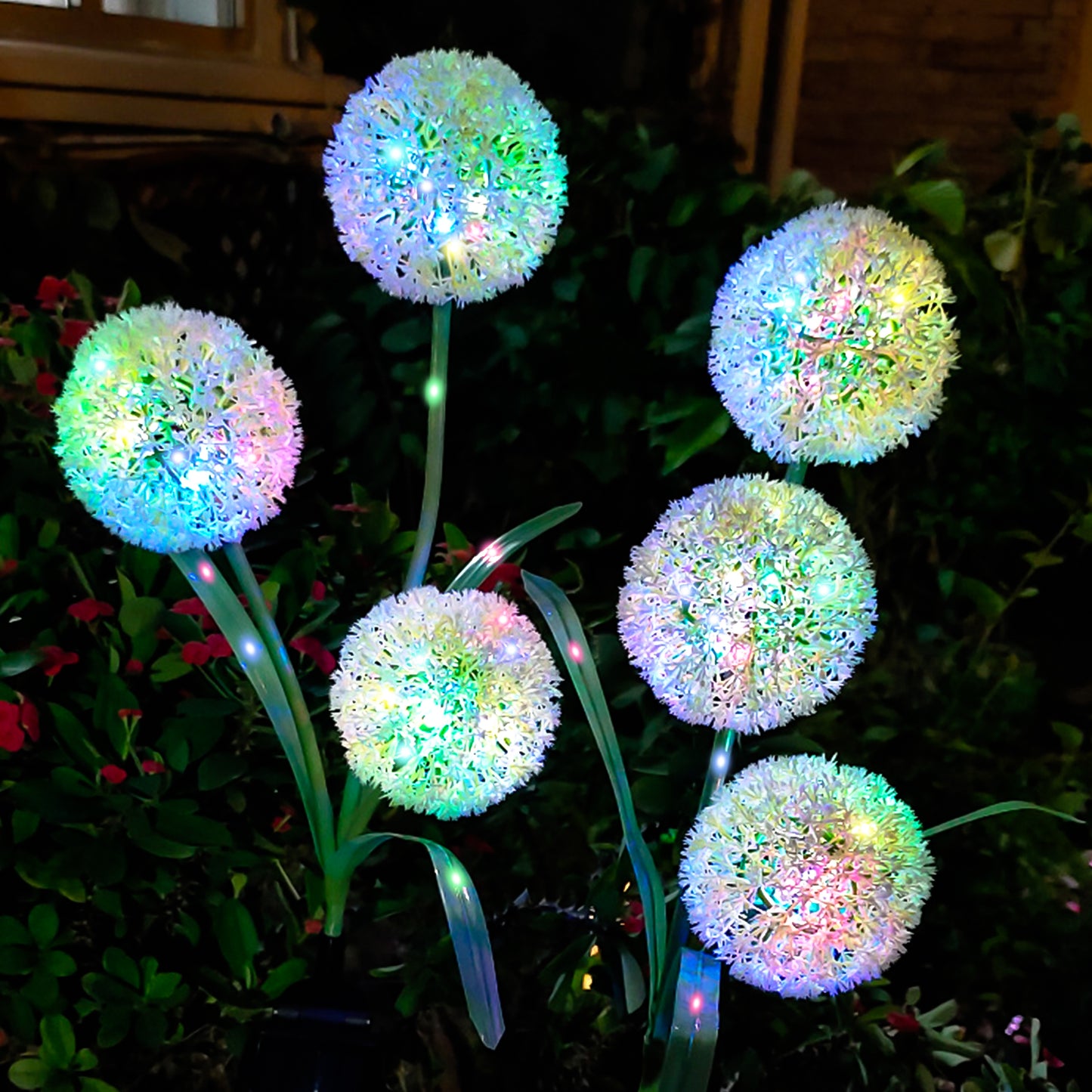 Solar Lights Outdoor Decorative 3 Heads Solar Dandelion Garden Lights
