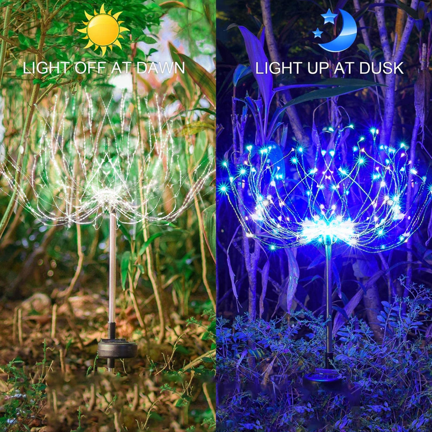 180 LED Solar Firework Lights Waterproof DIY Solar Garden Lamps 2Pcs