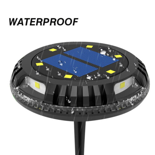 2X Solar Lawn Lamp Outdoor Ground Lights Flat Garden Deck Path Waterproof