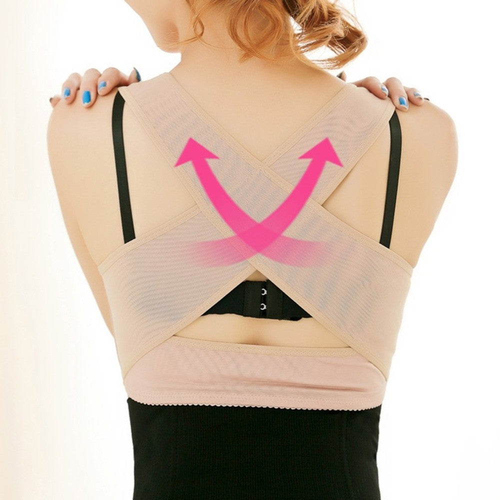 Women Adjustable Elastic Back Support Belt Chest Posture Corrector