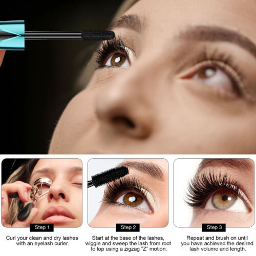 1-2 Pcs Silk Fiber 4D Eyelash Mascara Extension Makeup Black Waterproof Eye Lash