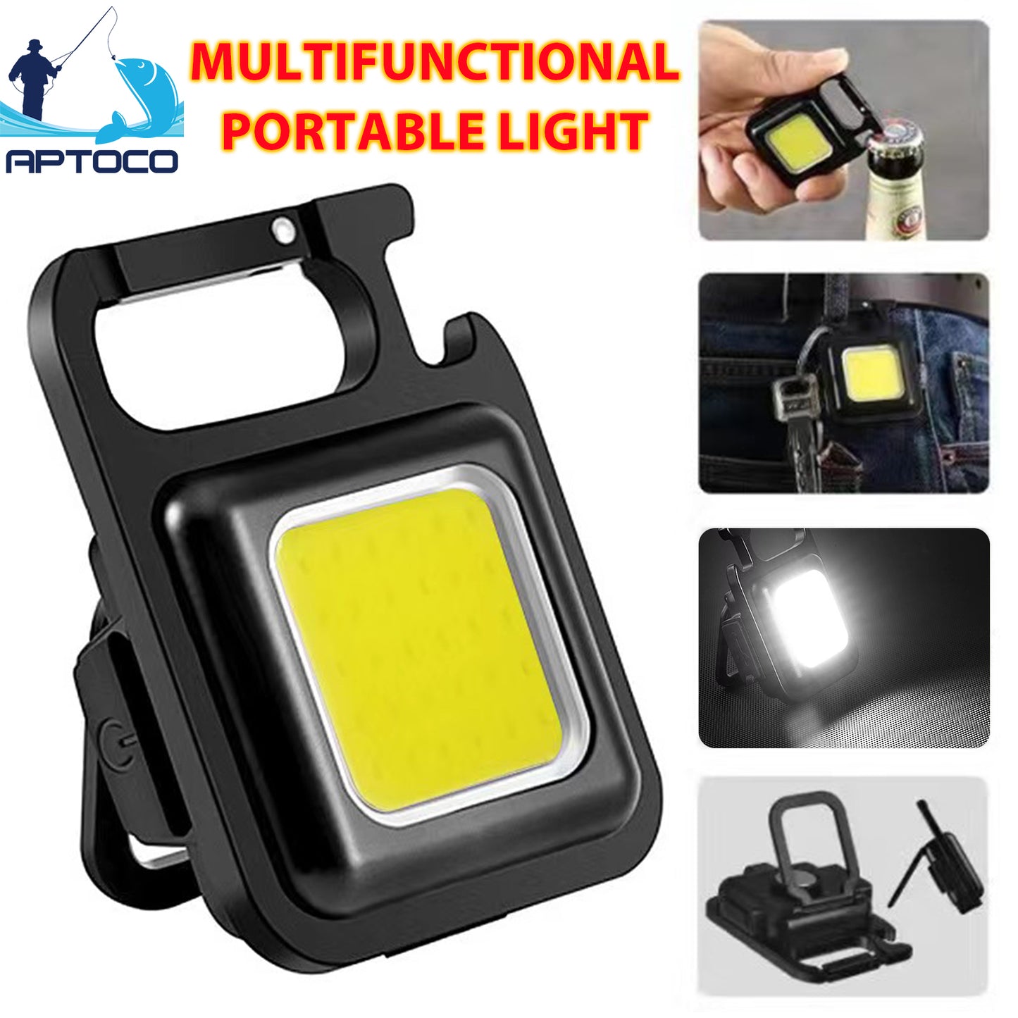 Outdoor Mini Portable Pocket COB LED Flashlight Keychain LED Light