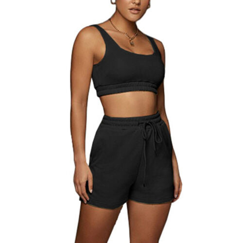 Women Yoga Seamless Workout Gym Light Shorts with Sports Bra Kit
